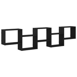 vidaXL &Eacute;tag&egrave;re cube murale 5 compartiments noir bois d'ing&eacute;nierie