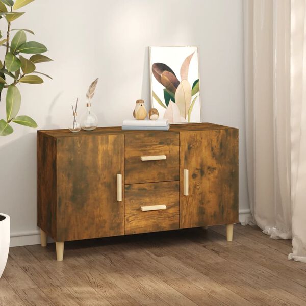 vidaXL Buffet chêne fumé 100x36x60 cm bois d'ingénierie