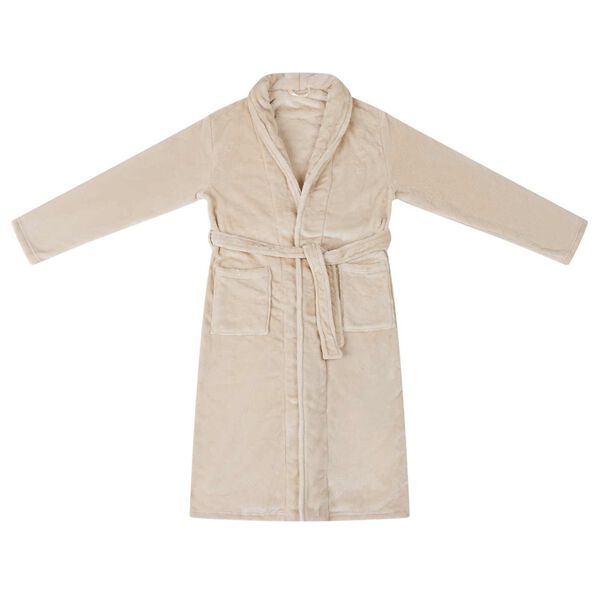 vidaXL Robe de bain sans capuche Beige xl Flanelle