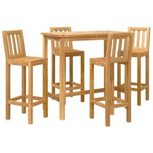 vidaXL Ensemble de bar ext&eacute;rieur 5 pc Non trait&eacute; Bois de teck massif