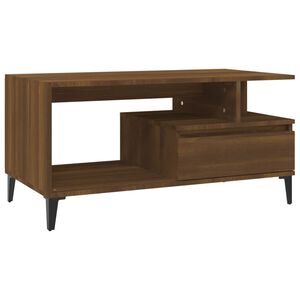 vidaXL Table basse Ch&ecirc;ne marron 90x49x45 cm Bois d'ing&eacute;nierie