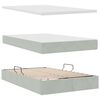 vidaXL Lit avec rangement et matelas Gris clair 120 x 190 cm Velours