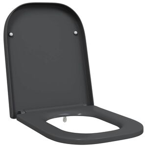 vidaXL Si&egrave;ge de toilette Anthracite 44,5 x 35 x 3,6 cm Duroplast
