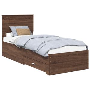 vidaXL Cadre de lit Ch&ecirc;ne brun 75 x 190 cm Bois d'ing&eacute;nierie