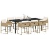 vidaXL Ensemble de salle &agrave; manger pour jardin 9 pcs Beige polyrotin