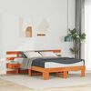 vidaXL Cadre de lit avec t&ecirc;te de lit Marron 140 x 190 cm Pin massif