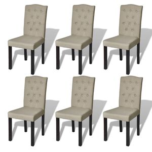 vidaXL Chaises &agrave; manger lot de 6 poil de chameau tissu