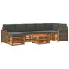 vidaXL Ensemble de canap&eacute;s d'ext&eacute;rieur 7 pcs Naturel et Anthracite