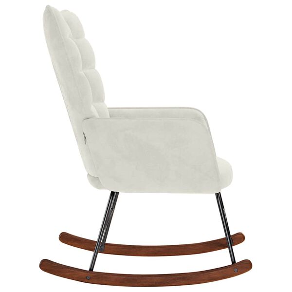 vidaXL Chaise &agrave; bascule Cr&egrave;me Velours