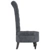 vidaXL Chaise &agrave; dossier haut gris fonc&eacute; velours conception de bouton