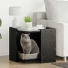 vidaXL Enceinte pour bac &agrave; liti&egrave;re pour chat Ch&ecirc;ne noir