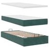 vidaXL Cadre de lit ottoman avec matelas vert foncé 90x190 cm velours