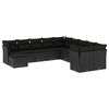 vidaXL Salon de jardin 11 pcs avec coussins noir r&eacute;sine tress&eacute;e