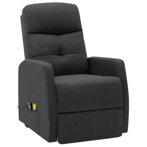 vidaXL Fauteuil de massage inclinable Gris fonc&eacute; Tissu