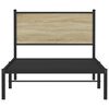 vidaXL Cadre de lit en métal sans matelas chêne sonoma 100x190 cm