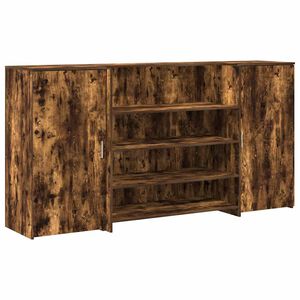 vidaXL Bureau de r&eacute;ception ch&ecirc;ne fum&eacute; 200x50x103,5cm bois d'ing&eacute;nierie
