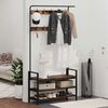 vidaXL Porte-manteau Ch&ecirc;ne fum&eacute; 95 x 34 x 184 cm Bois d'ing&eacute;nierie