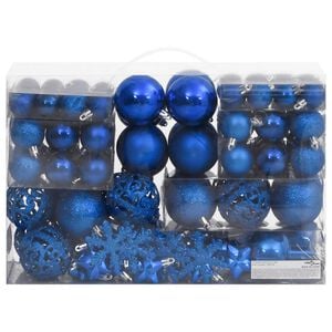 vidaXL Ensemble de boules de No&euml;l 111 pi&egrave;ces bleu polystyr&egrave;ne