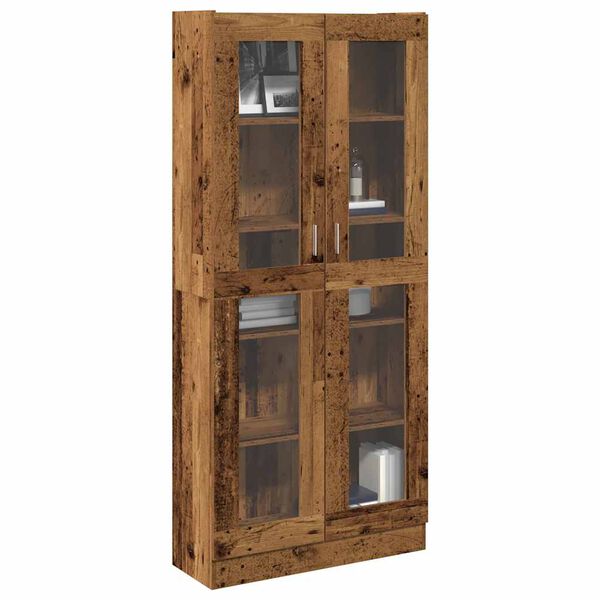 vidaXL Buffet haut vieux bois 82,5x30,5x185 cm bois d'ing&eacute;nierie