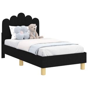 vidaXL Cadre de lit pour tout-petit avec t&ecirc;te de lit Noir 70 x 140 cm