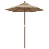 vidaXL Parasol de jardin avec m&acirc;t en bois taupe 196x231 cm