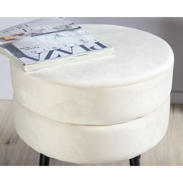 Venture Home Pouf Pot 40x40x40 cm Velours Noir et beige clair