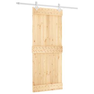 vidaXL Porte coulissante 85 x 210 cm Bois de pin massif (non trait&eacute;)