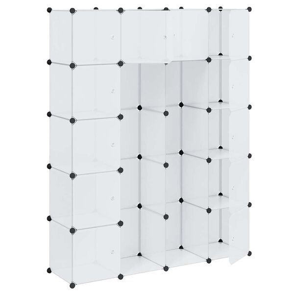 vidaXL Armoire modulaire 14 compartiments blanc 37 x 146 x 180,5 cm