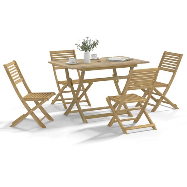 vidaXL Ensemble &agrave; manger de jardin 5 pcs Bois d'acacia solide