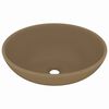 vidaXL Lavabo ovale de luxe Cr&egrave;me mat 40x33 cm C&eacute;ramique