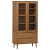 vidaXL Armoire &agrave; vitrine MOLDE Marron 90x35x175 cm Bois de pin massif