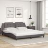vidaXL Lit avec matelas Zadar gris 180x200 cm similicuir