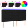 vidaXL T&ecirc;te de lit &agrave; LED Noir 160x5x118/128 cm Tissu