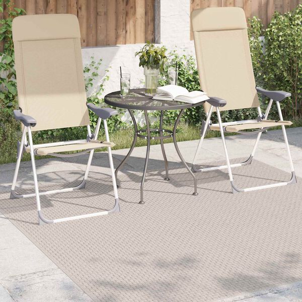vidaXL Tapis de surface Carr&eacute; Cr&egrave;me 120 x 120 cm