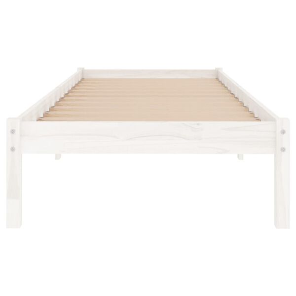 vidaXL Cadre de lit sans matelas blanc bois massif 90x200 cm