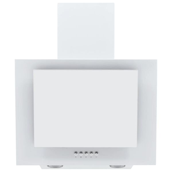 vidaXL Hotte murale 60 cm Acier inoxydable et verre trempé Blanc