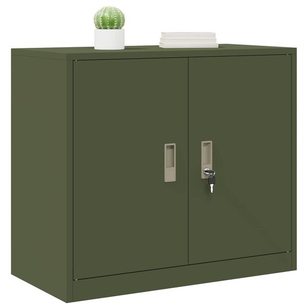 vidaXL Armoire de rangement Vert olive 80 x 40 x 70 cm Acier