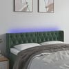 vidaXL T&ecirc;te de lit &agrave; LED Vert fonc&eacute; 163x16x78/88 cm Velours