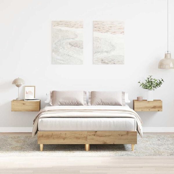 vidaXL Cadre de lit sans matelas ch&ecirc;ne artisanal 120x190 cm