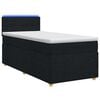 vidaXL Lit boxspring avec matelas Noir 90 x 200 cm Tissu