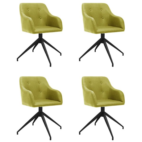 vidaXL Chaises pivotantes &agrave; manger lot de 4 vert tissu