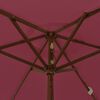 vidaXL Parasol de jardin avec m&acirc;t en bois rouge bordeaux 196x231 cm