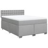 vidaXL Sommier &agrave; lattes de lit avec matelas Gris clair 140x200cm Tissu