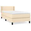 vidaXL Sommier &agrave; lattes de lit avec matelas Cr&egrave;me 100x200 cm Tissu