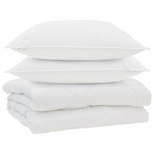 vidaXL Couette avec oreiller 3 pcs Blanc Microfibre