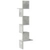vidaXL &Eacute;tag&egrave;re murale d'angle gris b&eacute;ton 32x32x127,5cm bois ing&eacute;nierie