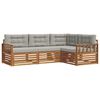 vidaXL Ensemble de canap&eacute;s d'ext&eacute;rieur 4 pc Gris Naturel et Clair