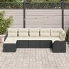 vidaXL Ensemble de canap&eacute; de jardin 7 pcs Noir et blanc Poly rotin