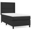 vidaXL Sommier &agrave; lattes de lit avec matelas Noir 90x190 cm Similicuir
