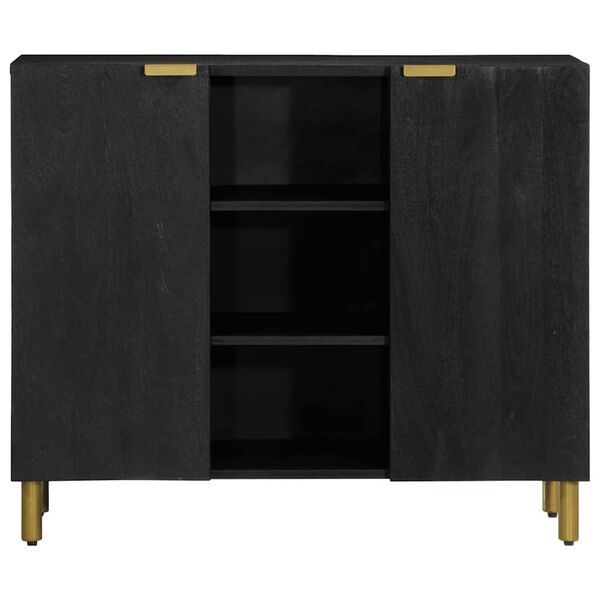 vidaXL Buffet noir 90x33x75 cm bois d'ing&eacute;nierie